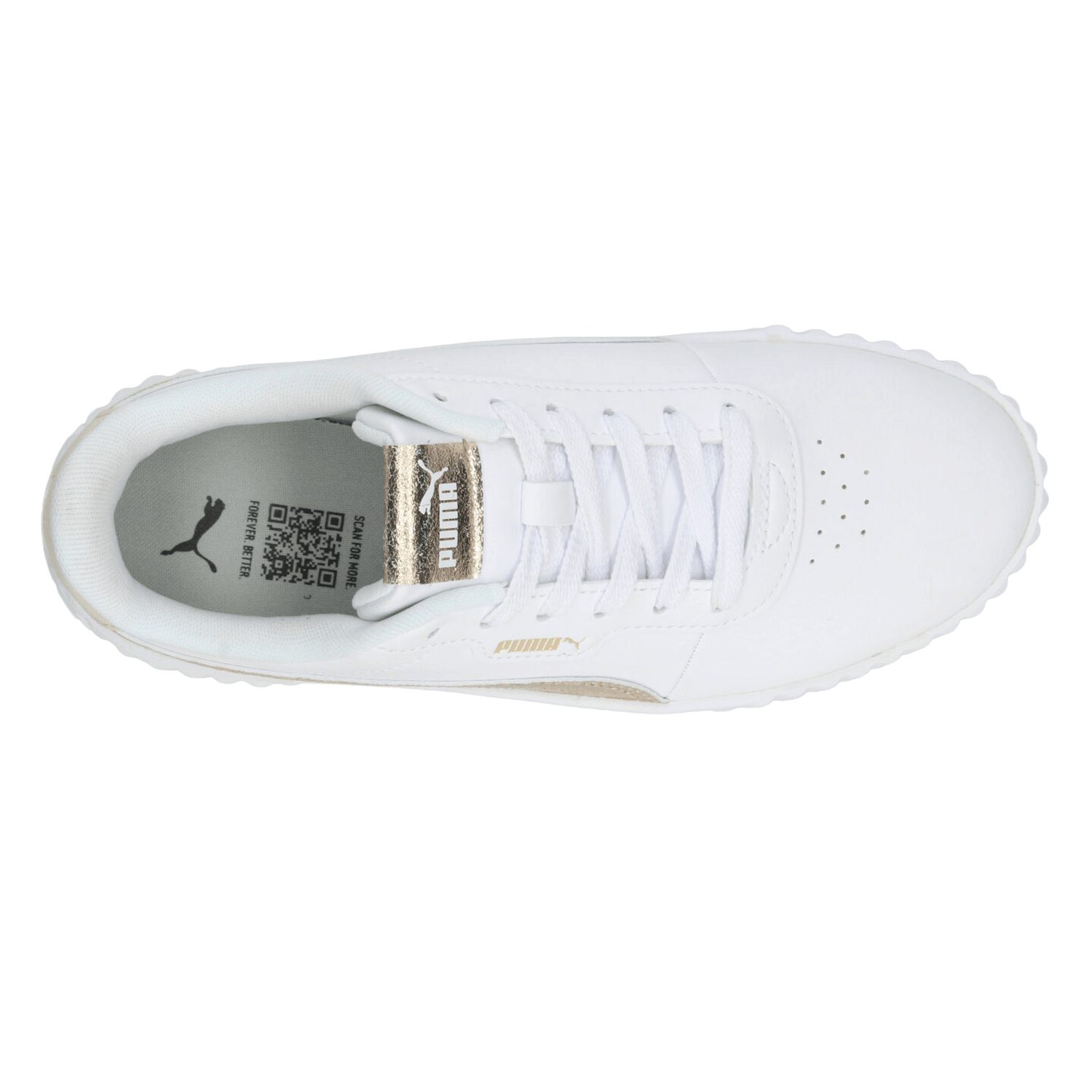Tenis Puma Carina 3.0 Dama Casual Blanco Dorado Mujer — imagen 8