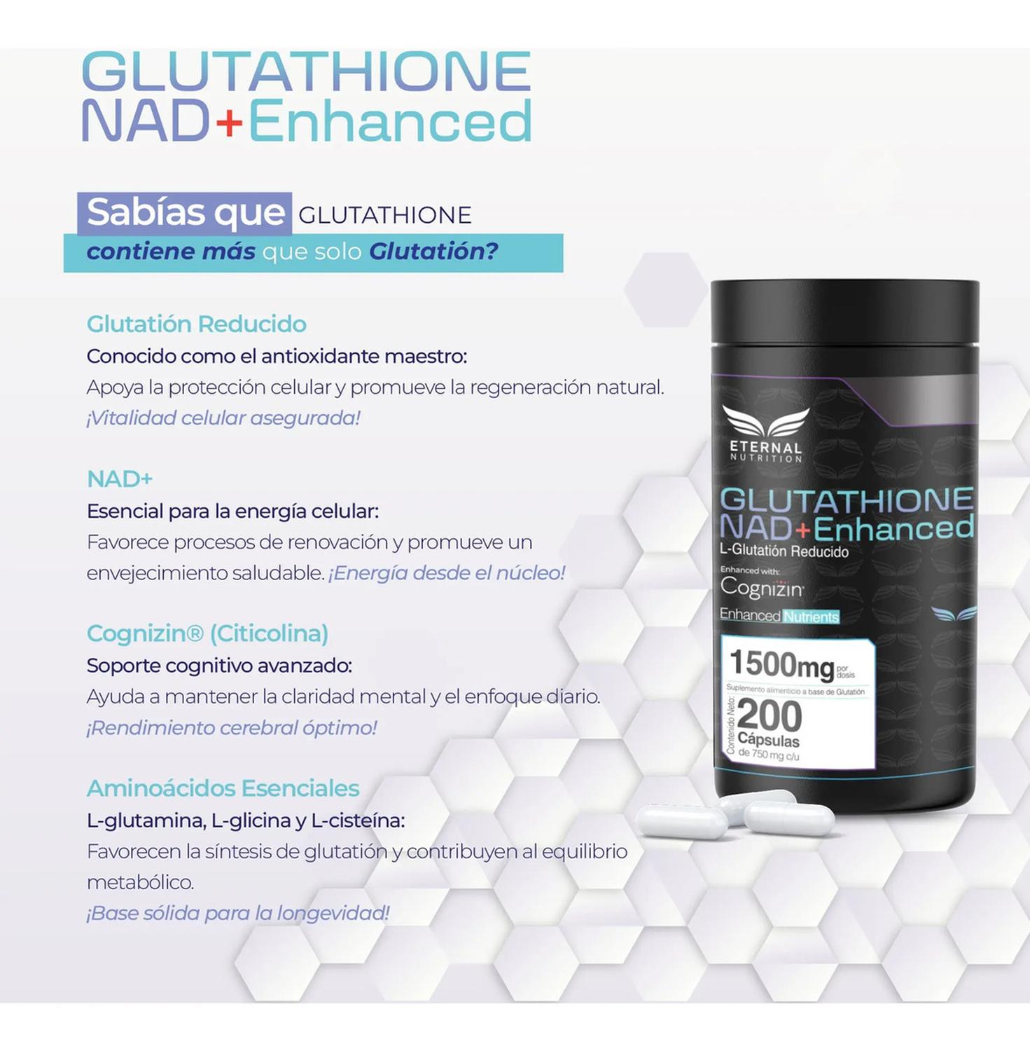 Essentials: L-Glutatión con NAD+, Cognizin Citicolina y Aminoácidos, Antioxidante, 200 Cápsulas — imagen 5