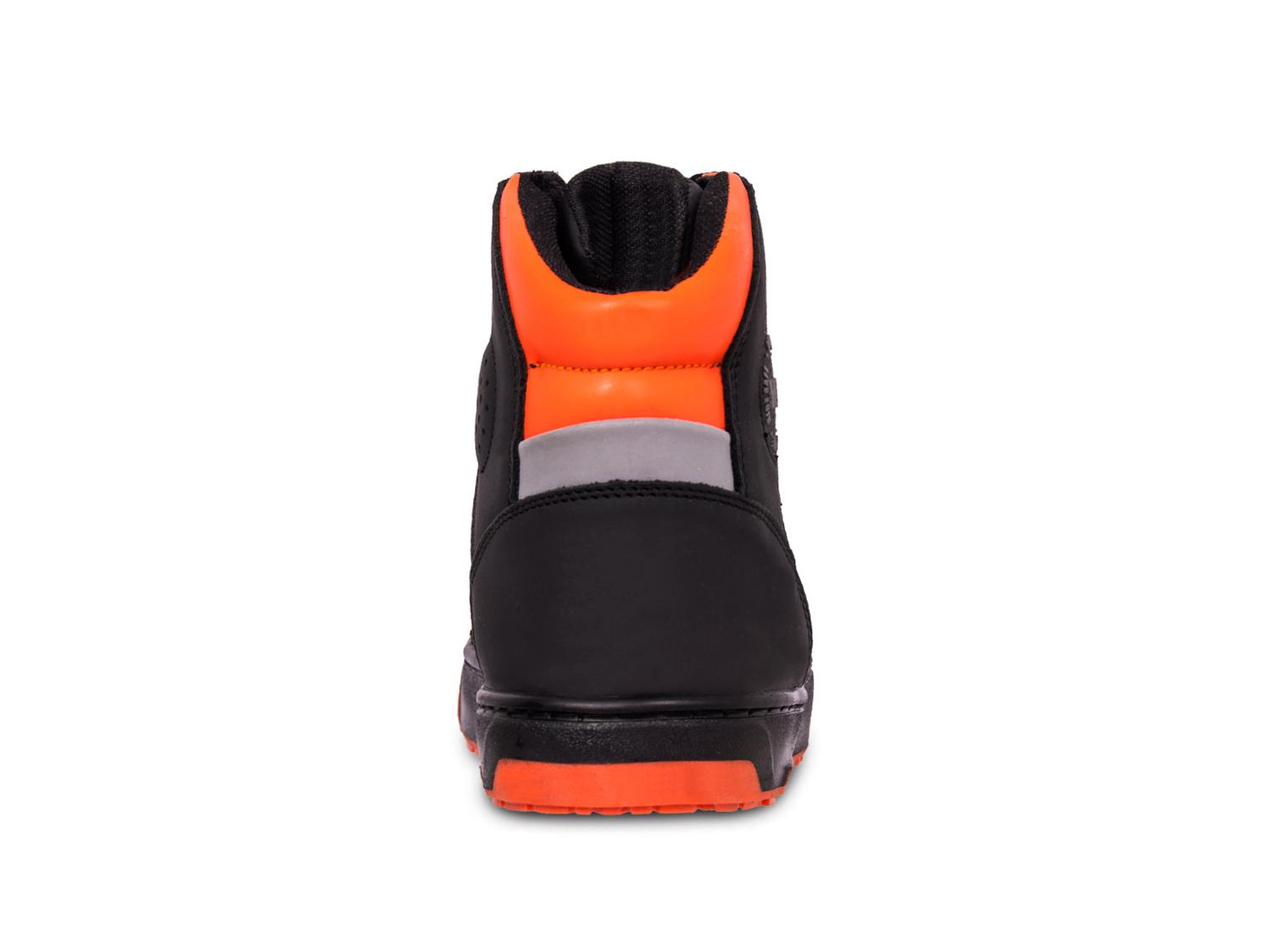 Tenis Motociclista Hombre Botin Moto Biker Wkl 80202 Ngo/Naranja — imagen 6