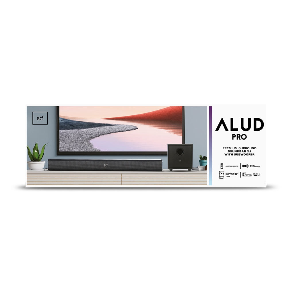 Barra de sonido bocina STF Alud Pro: 2.1 subwoofer, alámbrico, 35W, audio óptico — imagen 10