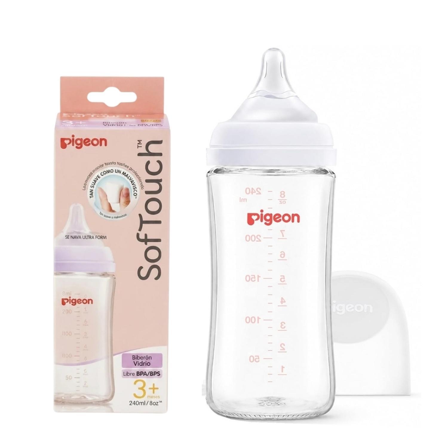 Combo Biberon Pigeon 160ml y 240ml Vidrio Softouch Anticolic — imagen 4