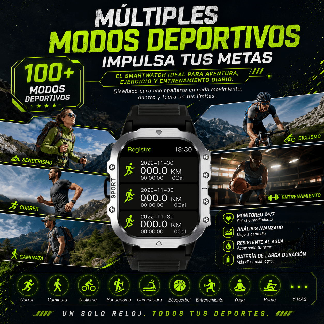 Smartwatch Deportivo HD con Llamadas Bluetooth, Linterna LED y Monitoreo de Actividad — imagen 4