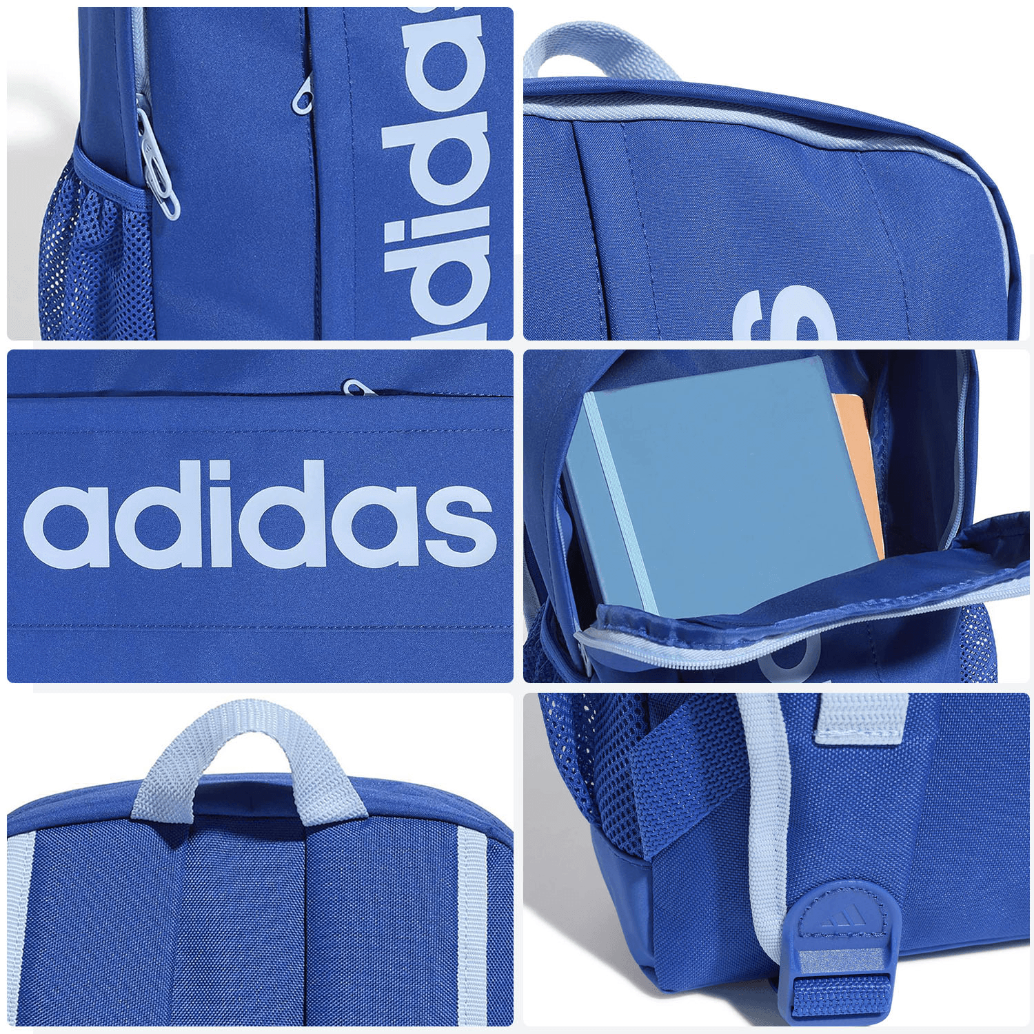 Mochila Adidas Lineal Niño Escolar Ligera Original Azul Infantil 10L — imagen 4