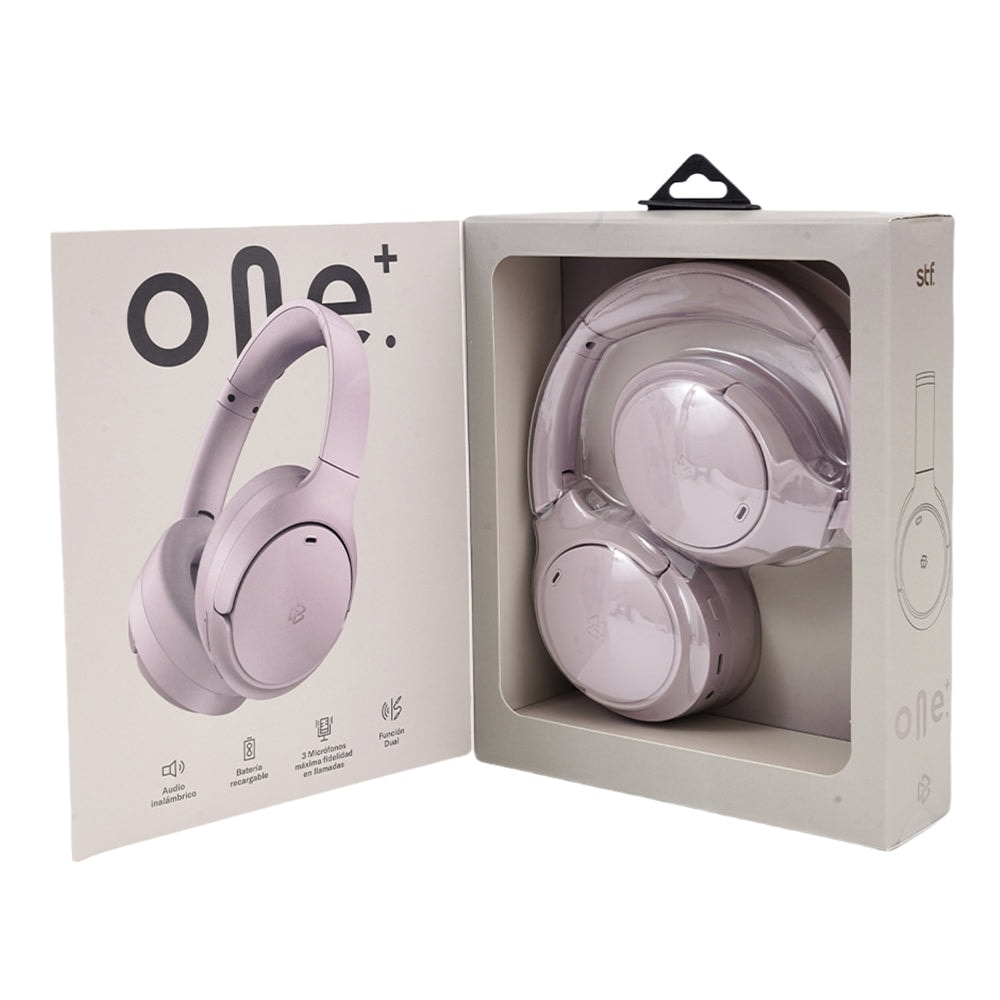 Audifonos Inalámbricos On Ear One Plus STF ANC 44hrs Uso Rosa — imagen 12