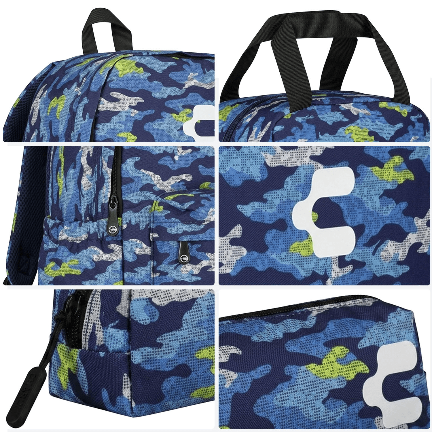 Set de Mochila Niño Charly Camuflaje Azul Escolar Lonchera Infantil — imagen 9