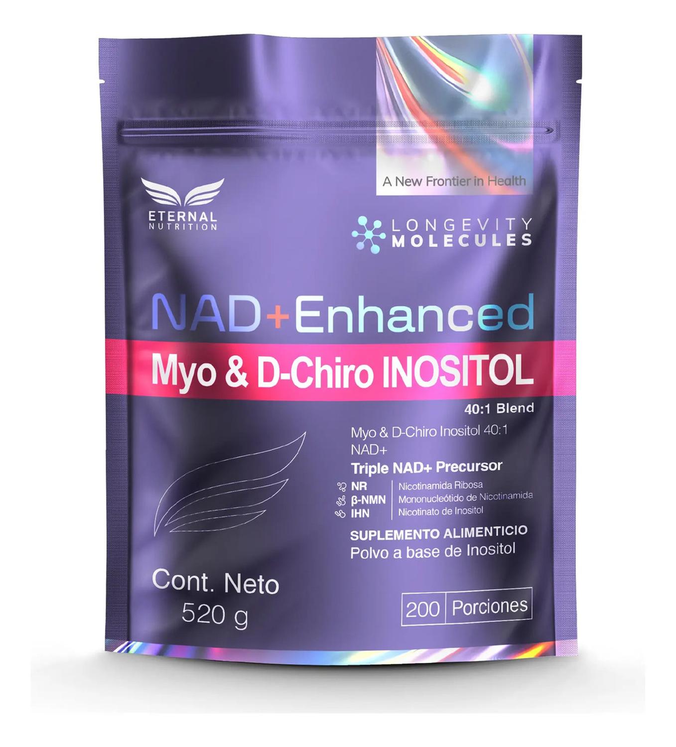 Inositol 40:1 Myo & D-Chiro con Precursores NAD+, NR + NMN + Folato + D3, 200 Porciones — imagen 1