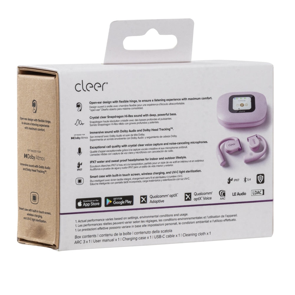 Audifonos Cleer ARC 3 Open-Ear: Sonido Hi-Res, Dolby Atmos, 50h Batería, IPX7 rosa — imagen 15